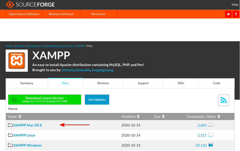Download xampp for OS X 3