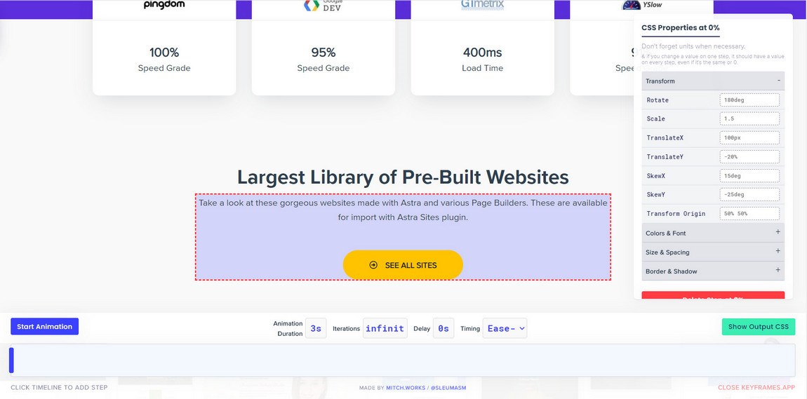 Keyframes chrome extension