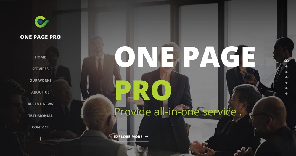 One Page Pro demo site