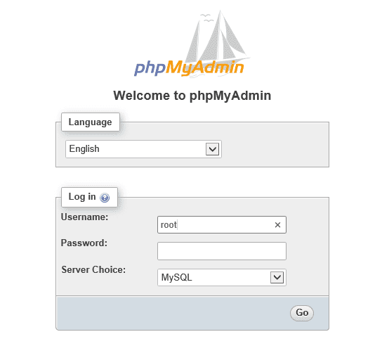 PHPMyadmin login