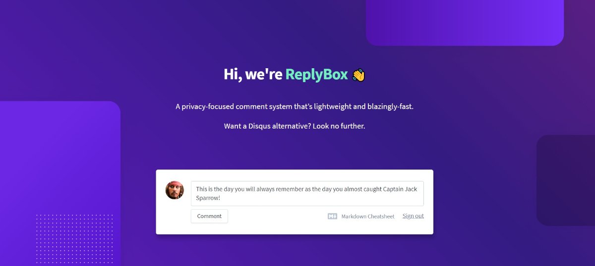 Privacy-Focused Comment System ReplyBox