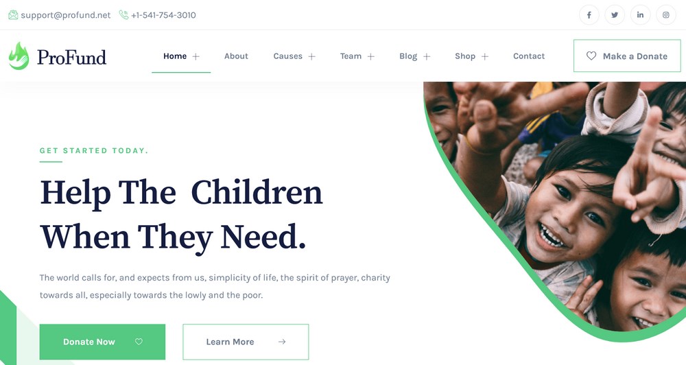 Profund Charity WordPress Theme