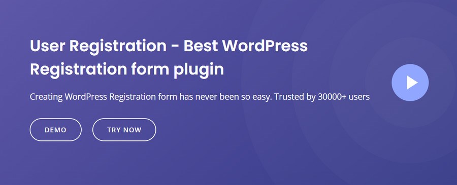 User Registration wordpress plugin