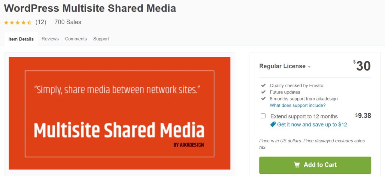 WordPress Multisite Shared Media by aikadesign