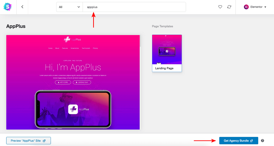 appplus template importing page
