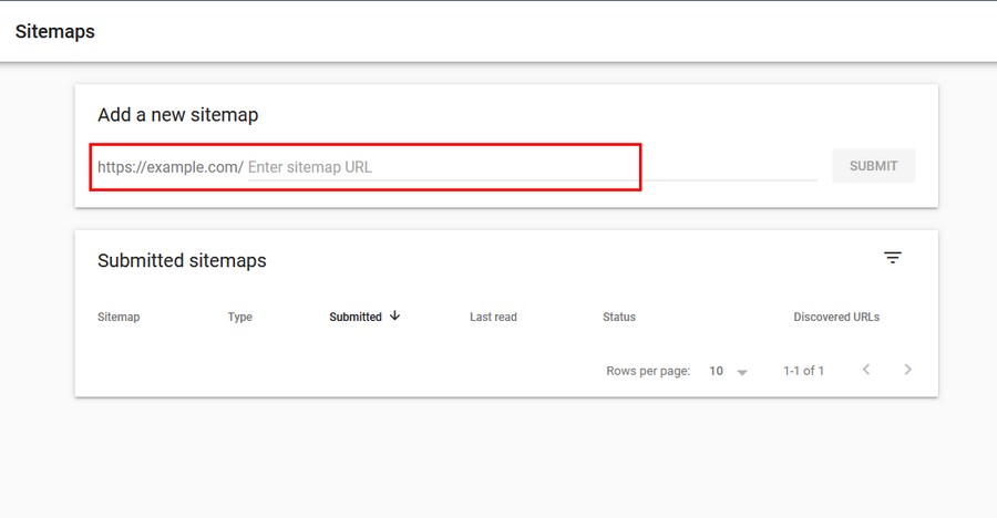 Add sitemap in google search console