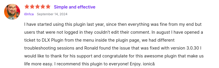 Comment Edit Plugin Review