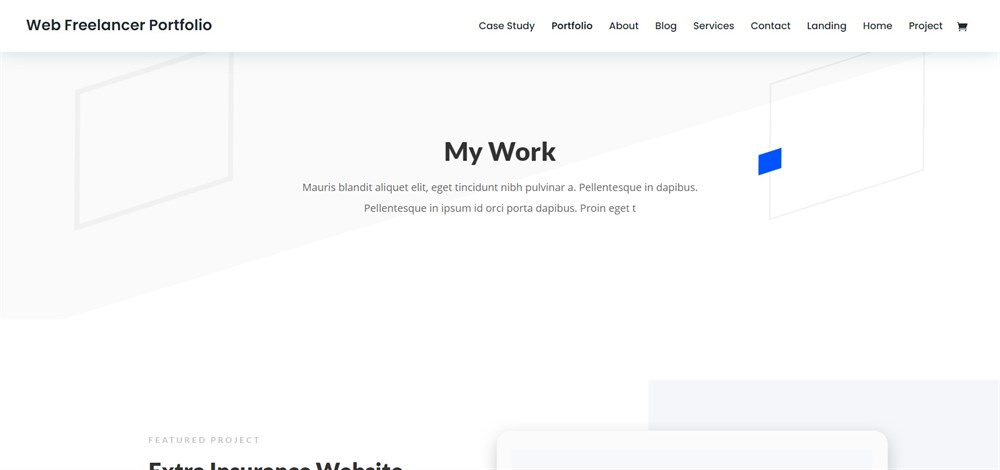 Divi Web Freelancer Portfolio theme