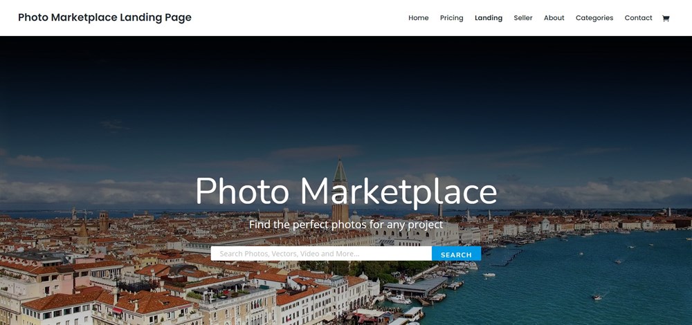 Divi photo marketplace template