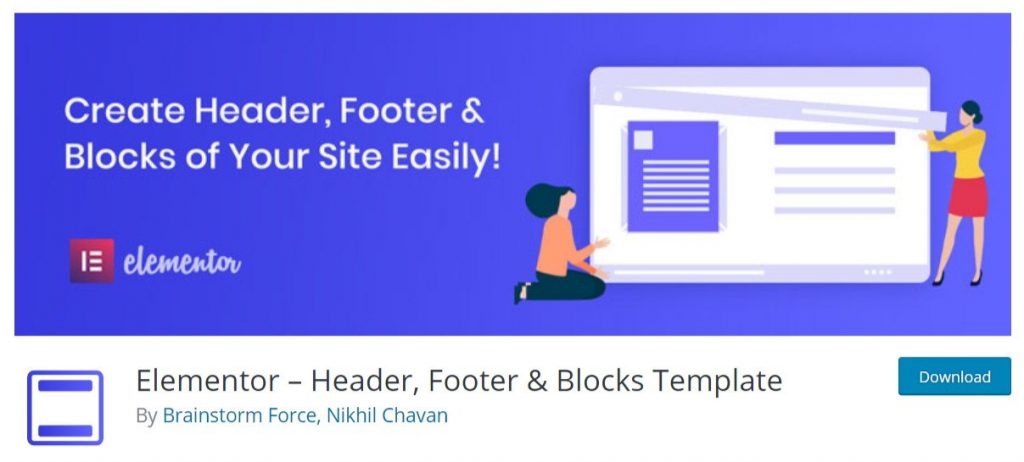 Elementor header footer blocks WordPress plugin