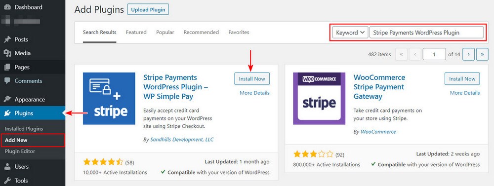Install Stripe Payments WordPress Plugin