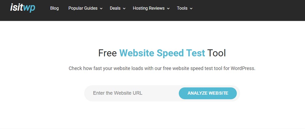 Isitwp website speed testing tool