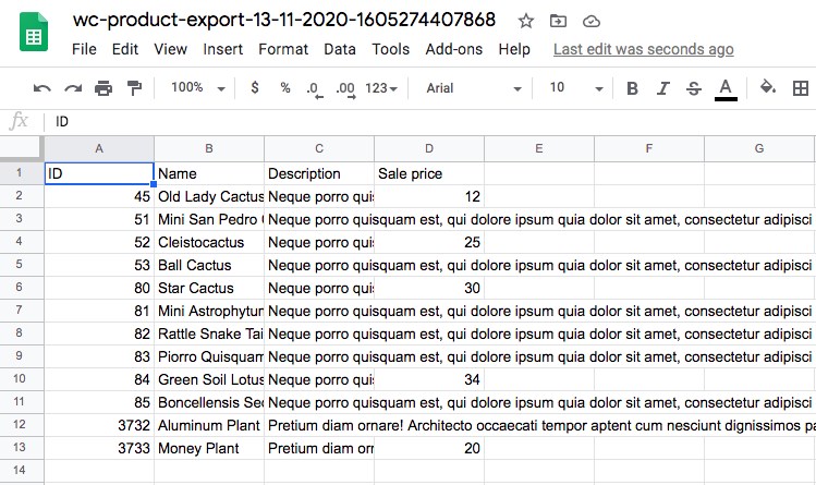 WooCommerce Export excel sheet