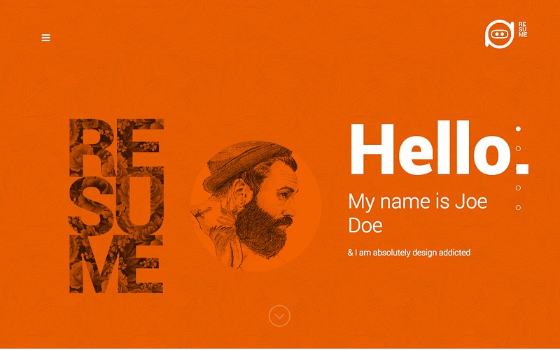 resume theme demo site