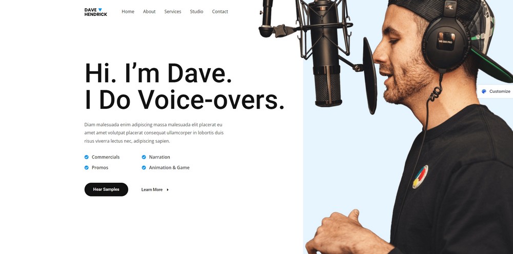 Voiceover Artist website template