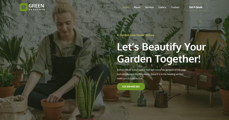 Gardening & Landscaping Astra gutenberg website