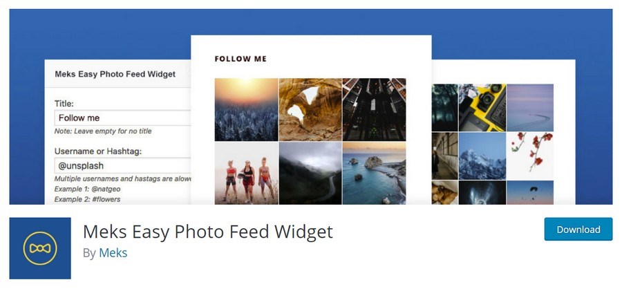 Meks easy photo feed widget WordPress free plugin