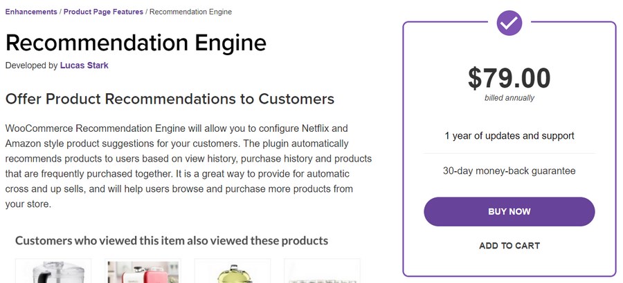Recommendation Engine WooCommerce plugin