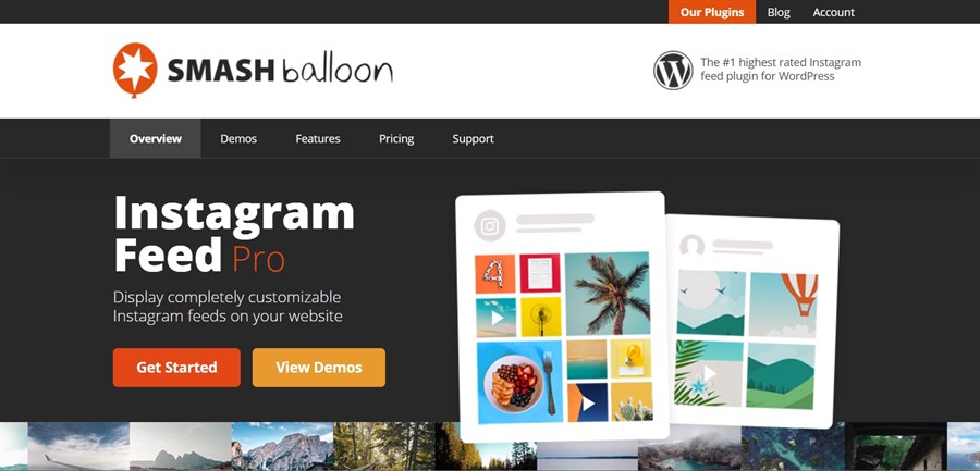 Smash balloon instagram feed plugin homepage