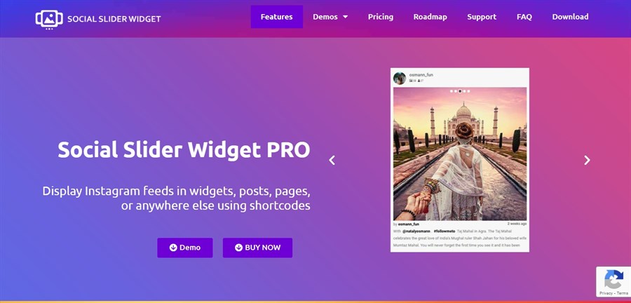 Social slider widget PRO plugin