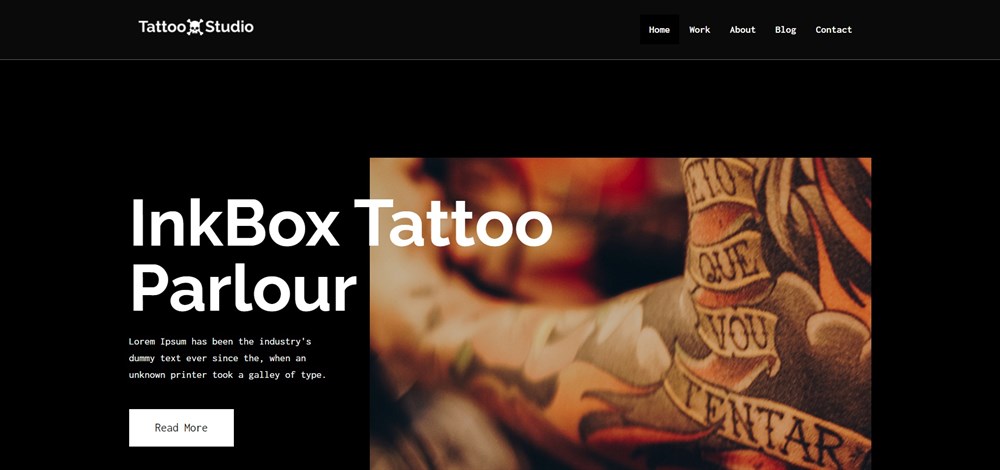 Tattoo Studio WordPress demo site