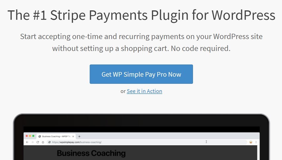 WP Simple pay WordPress plugin for subscriptions