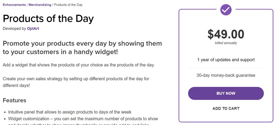 WooCommerce Products of the day plugin