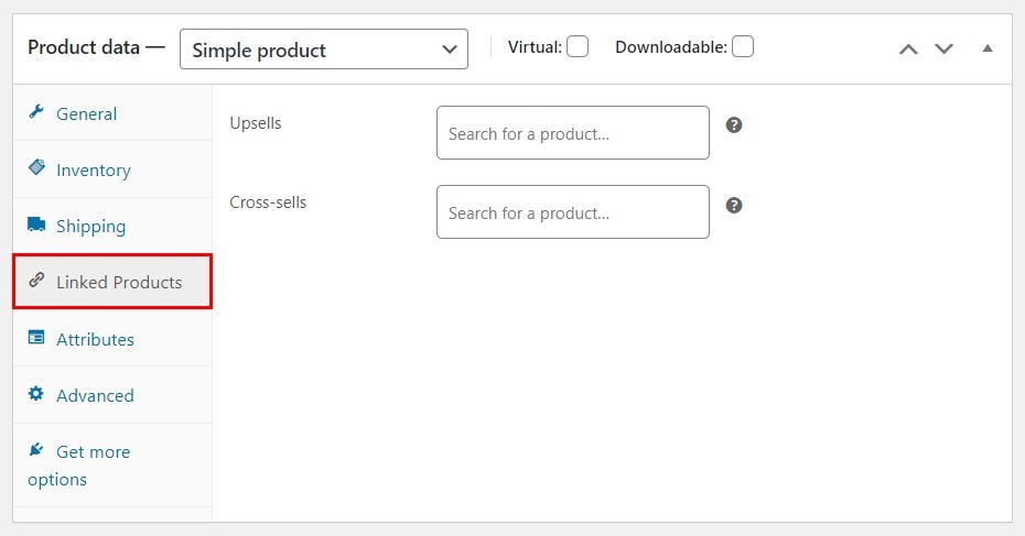 WooCommerce linked products tab