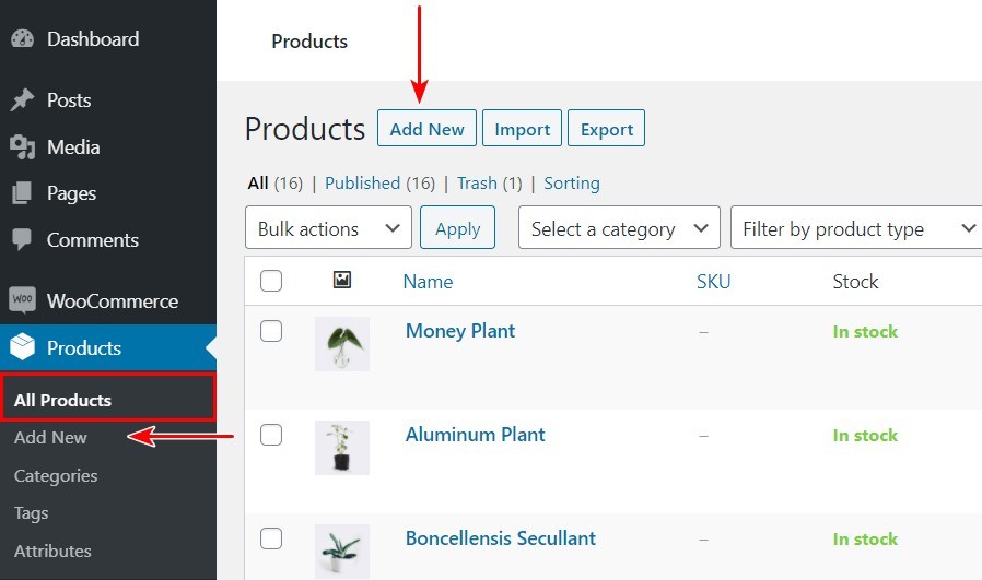 add new product in WooCommerce