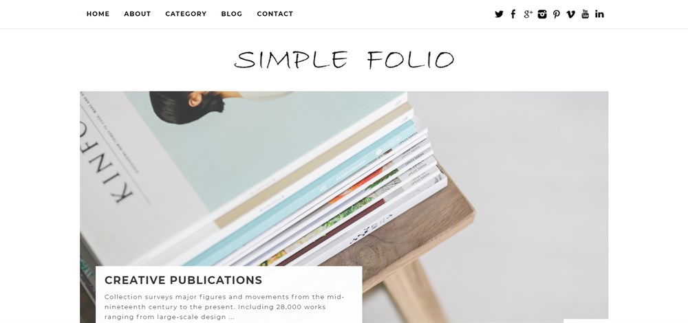 simple folio wordpress theme