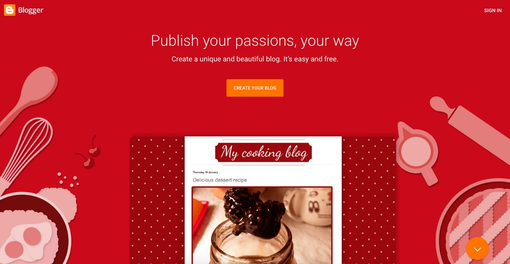 Blogger homepage
