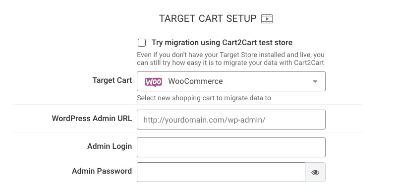 Cart 2 Cart target card setup