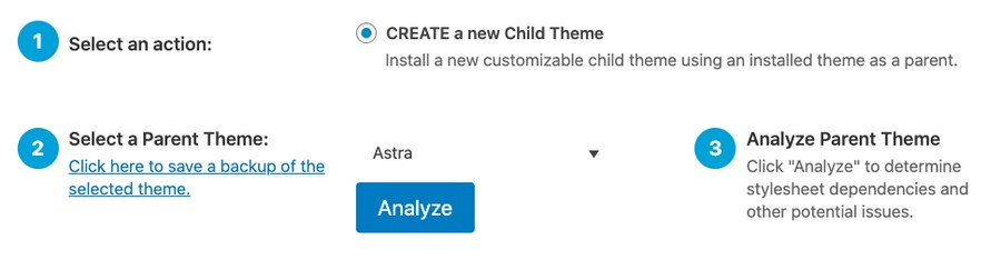 Child theme configurator settings 1
