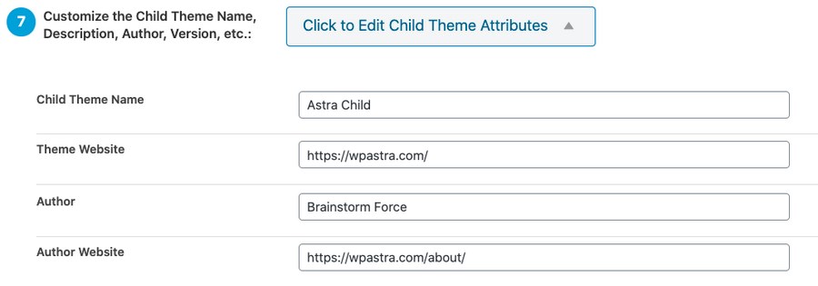Child theme configurator settings 5