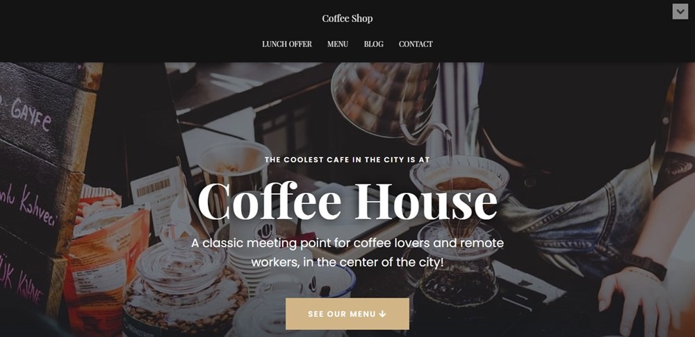 Coffee Shop hestia demo site