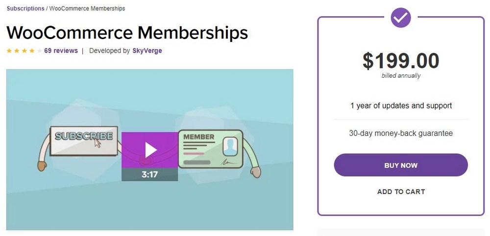 WooCommerce Memberships plugin