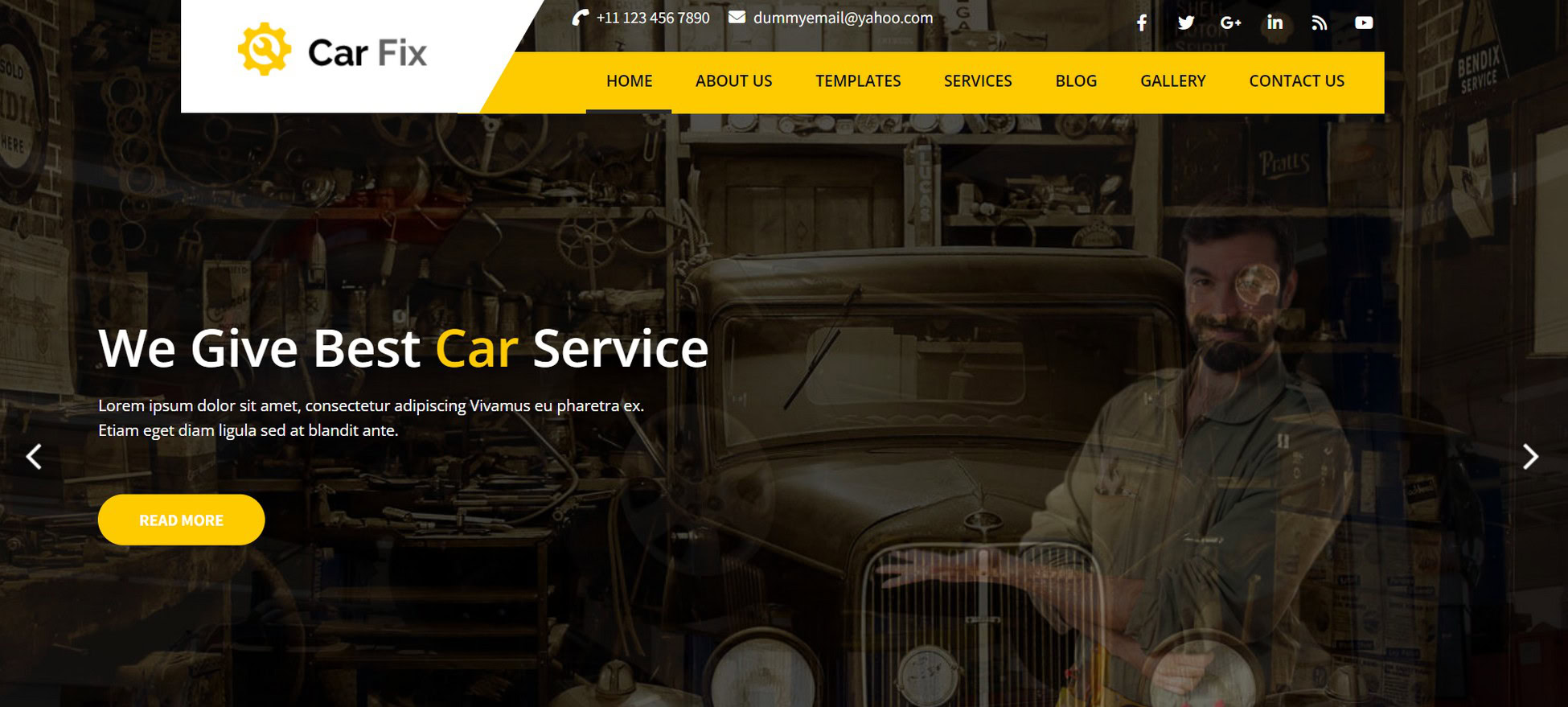 car fix theme with bold design