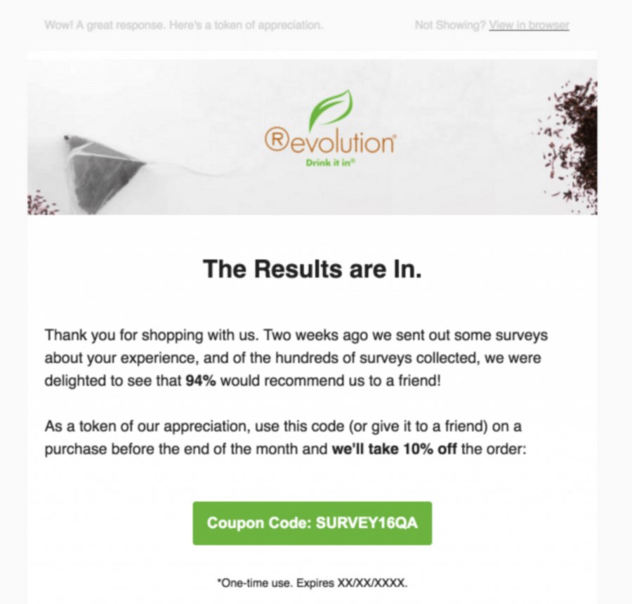 mailpoet customer feedback example