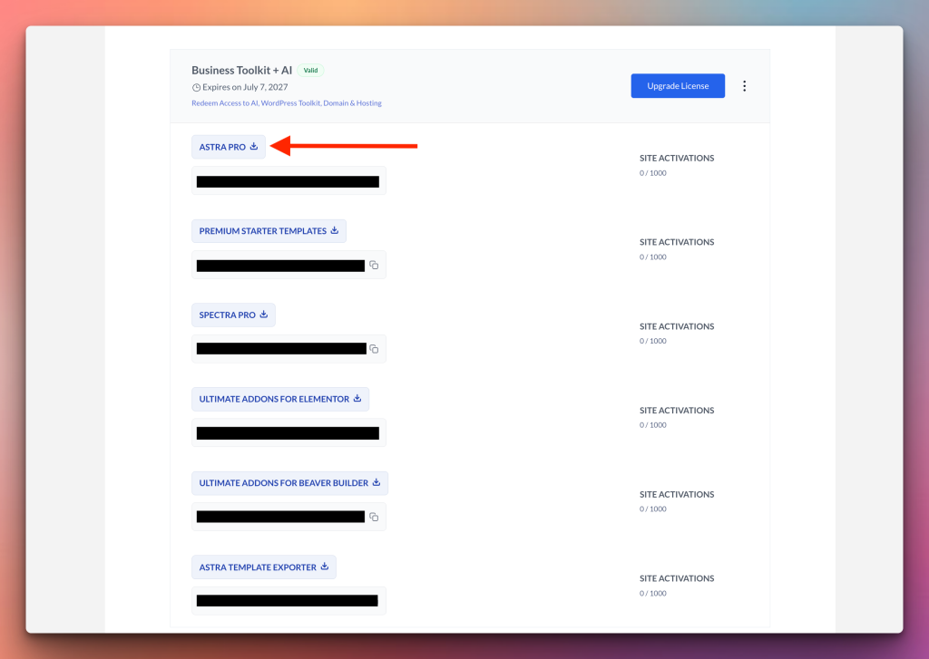 account dashboard