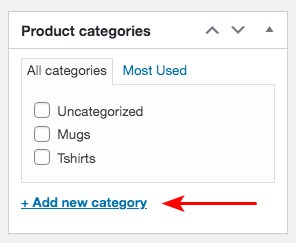 Add new category in WooCommerce