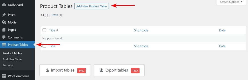 Add new product table