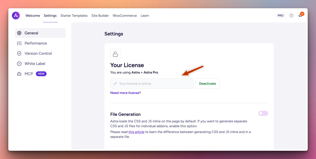 astra pro license activation