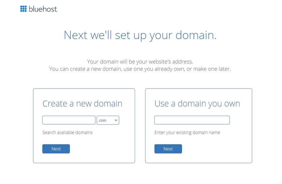 Bluehost domain setup