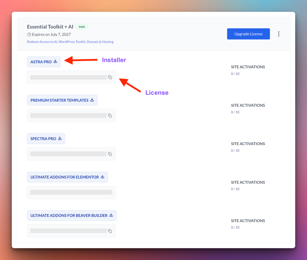 Getting Started With Essential Toolkit + AI et license