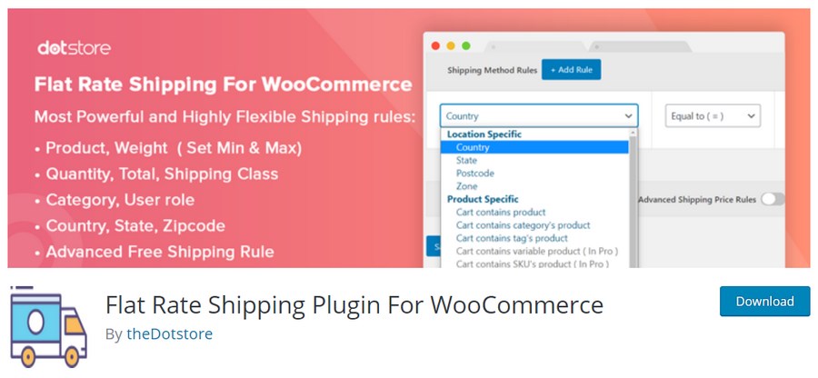 Flat rate shipping plugin for WooCommerce by theDotstore