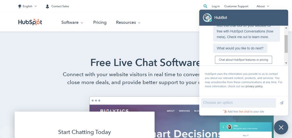 Free live chat to website