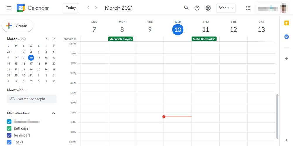Google calendar dashboard