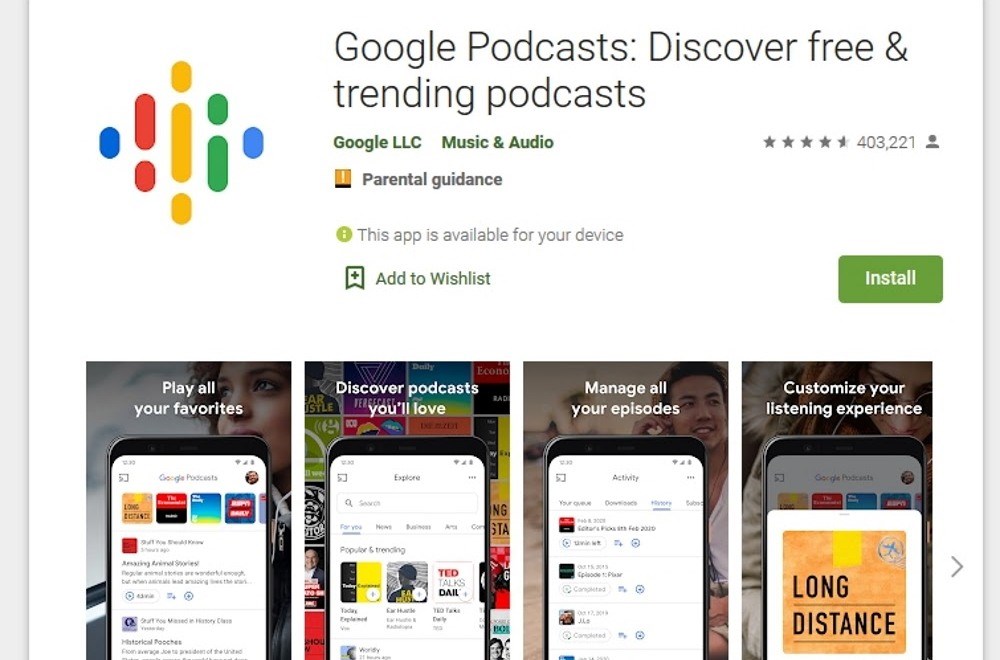 Google podcasts app
