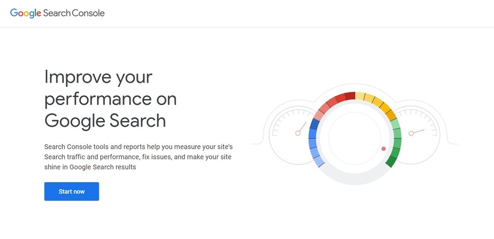 Google search console homepage