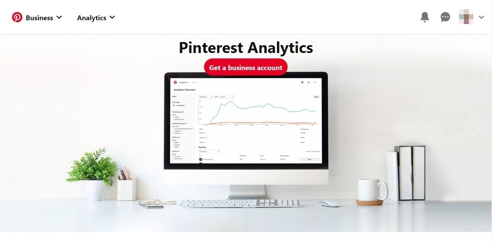 Pinterest Analytics page